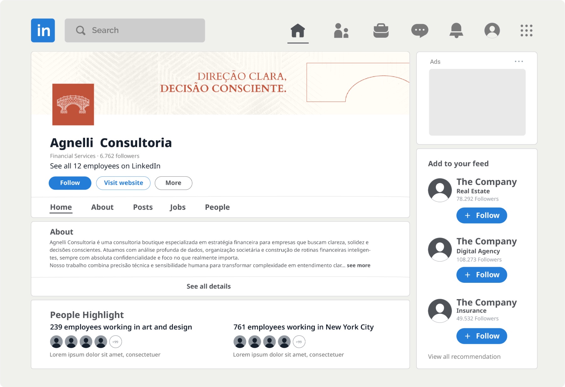 Perfil da Agnelli no LinkedIn