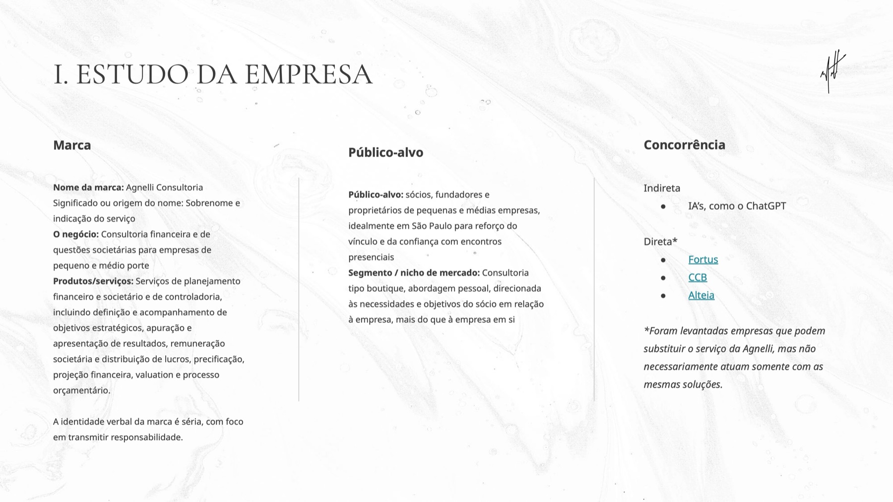 Slide de estudo da empresa