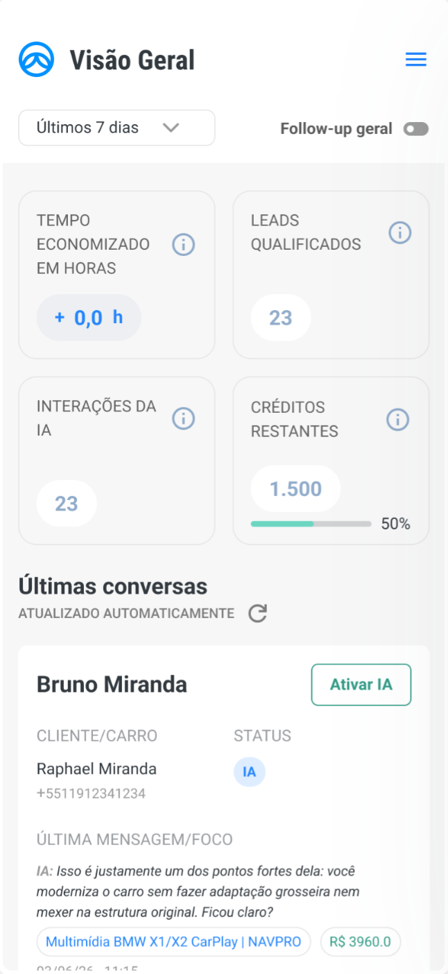 Visão geral redesenhada
