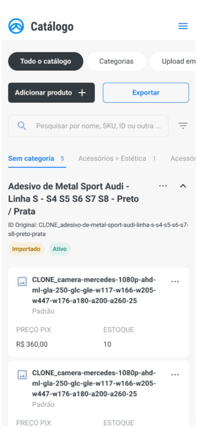Catálogo redesenhado