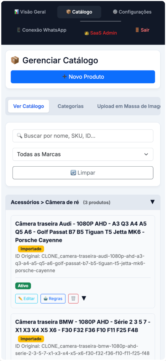 Catálogo, versão anterior
