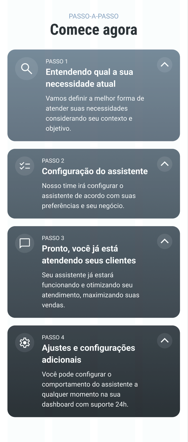 Seção de passo a passo