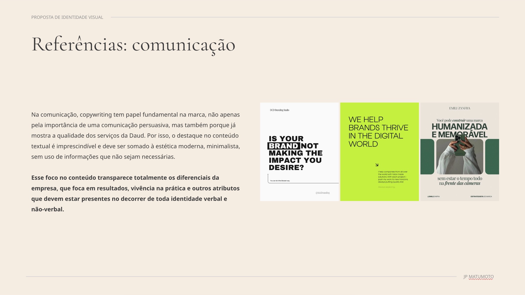 Slide da pesquisa de identidade visual