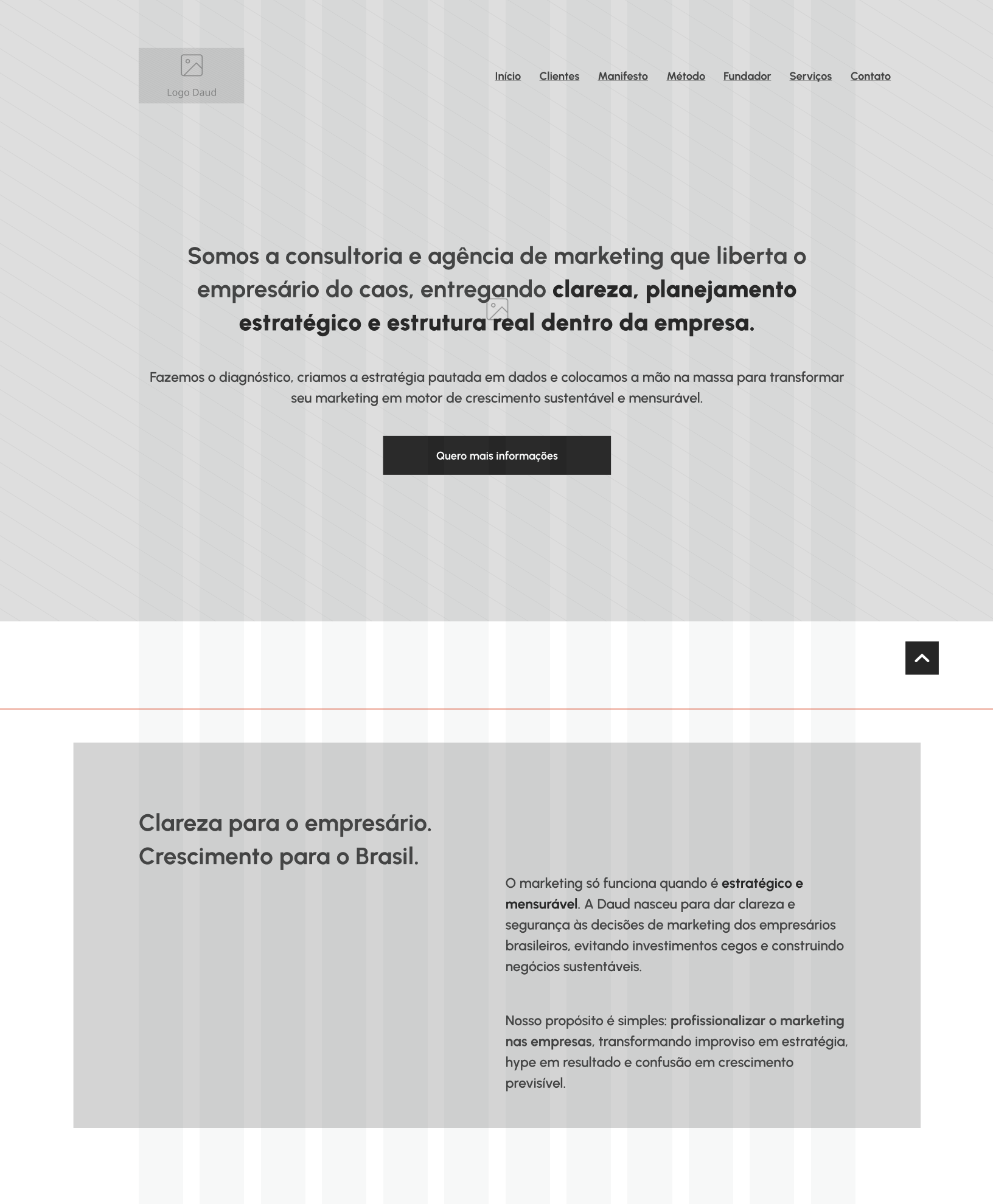 Wireframe desktop da landing page