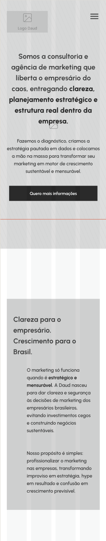 Wireframe mobile da landing page