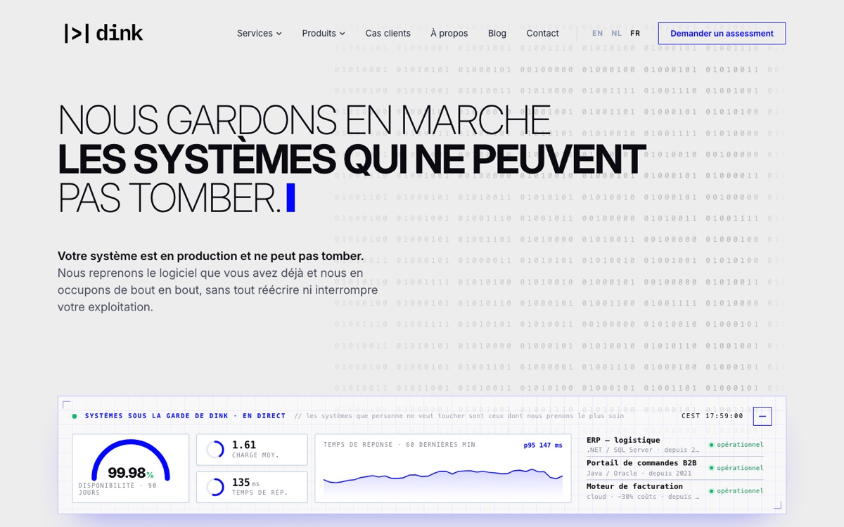 Abertura do site em francês