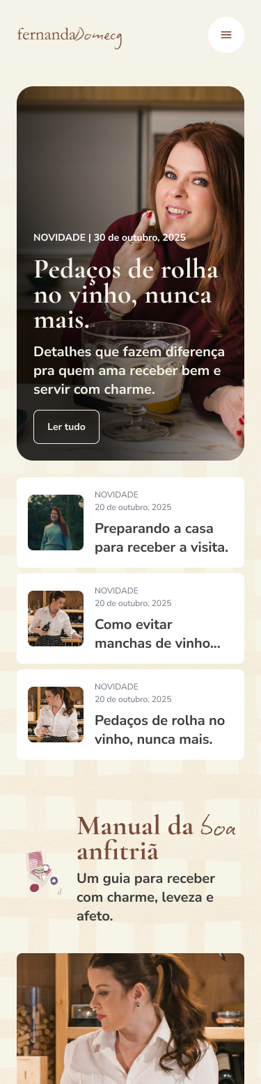 Manual da boa anfitriã no celular