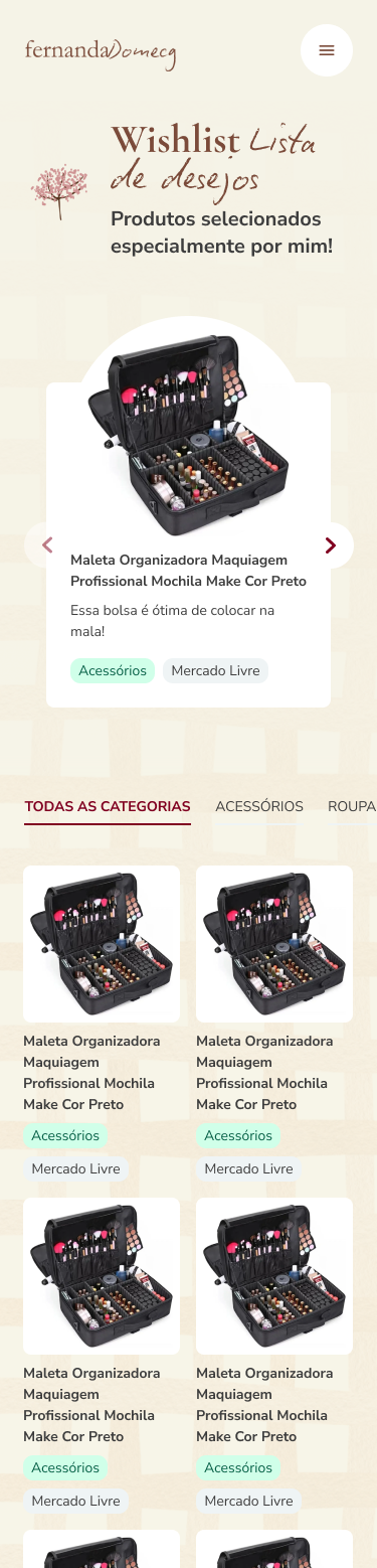 Wishlist no celular