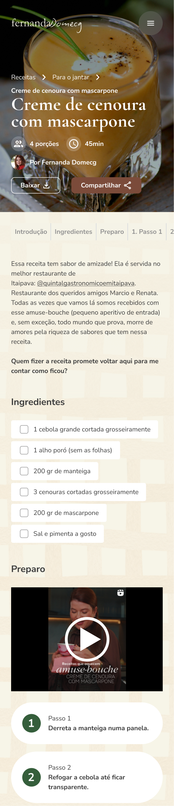 Página de receita