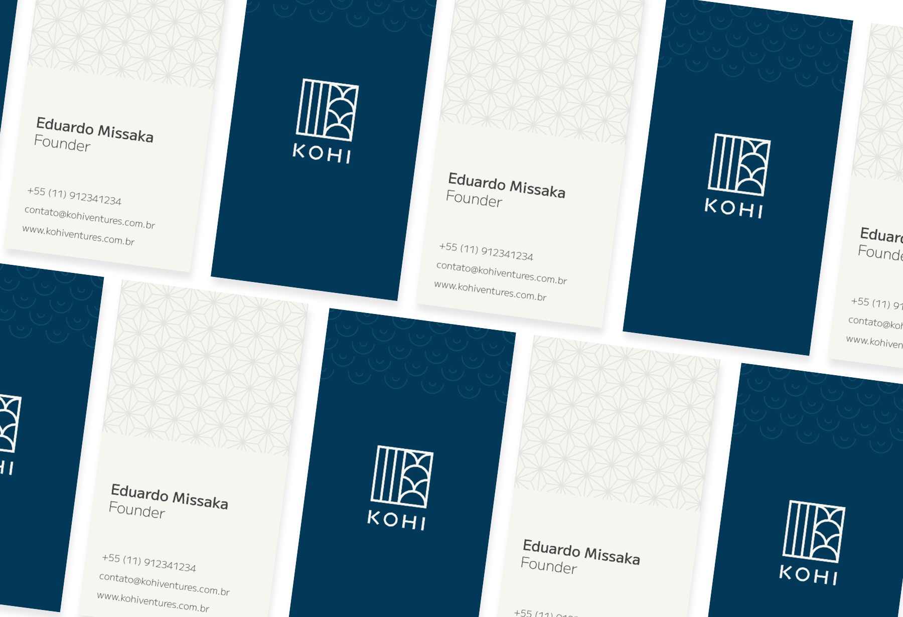 Cartões de visita da Kohi Ventures