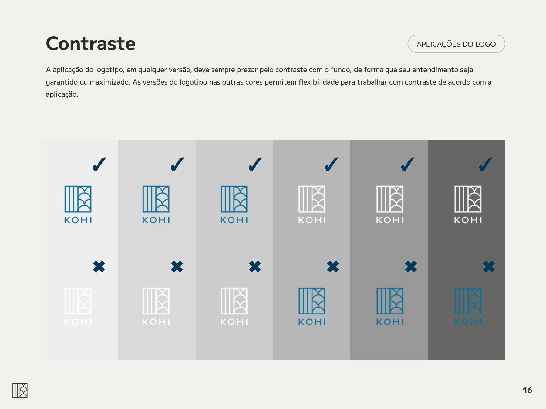 Slide de contraste do logotipo