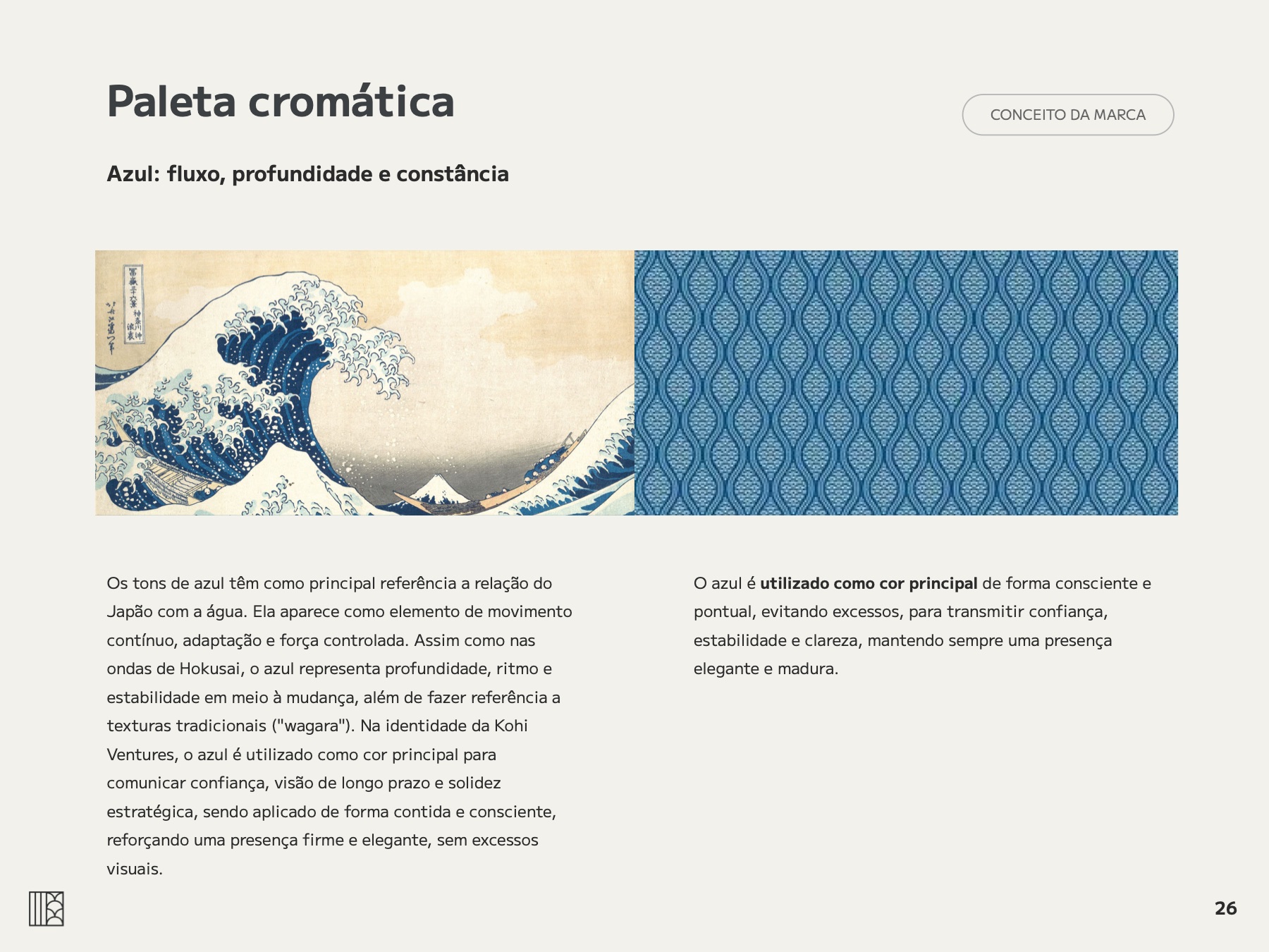 Slide sobre o azul da marca