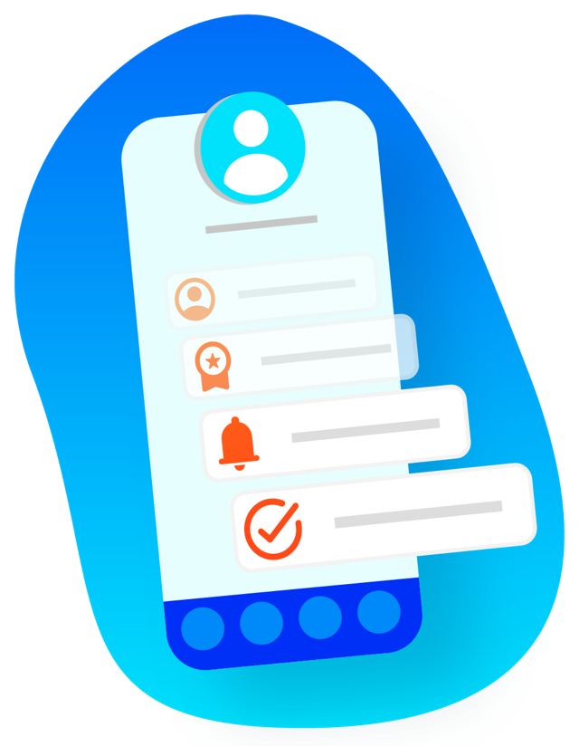 Ilustração de tela do app