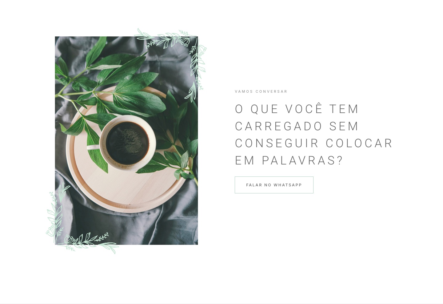 Seção de contato com a imagem do café