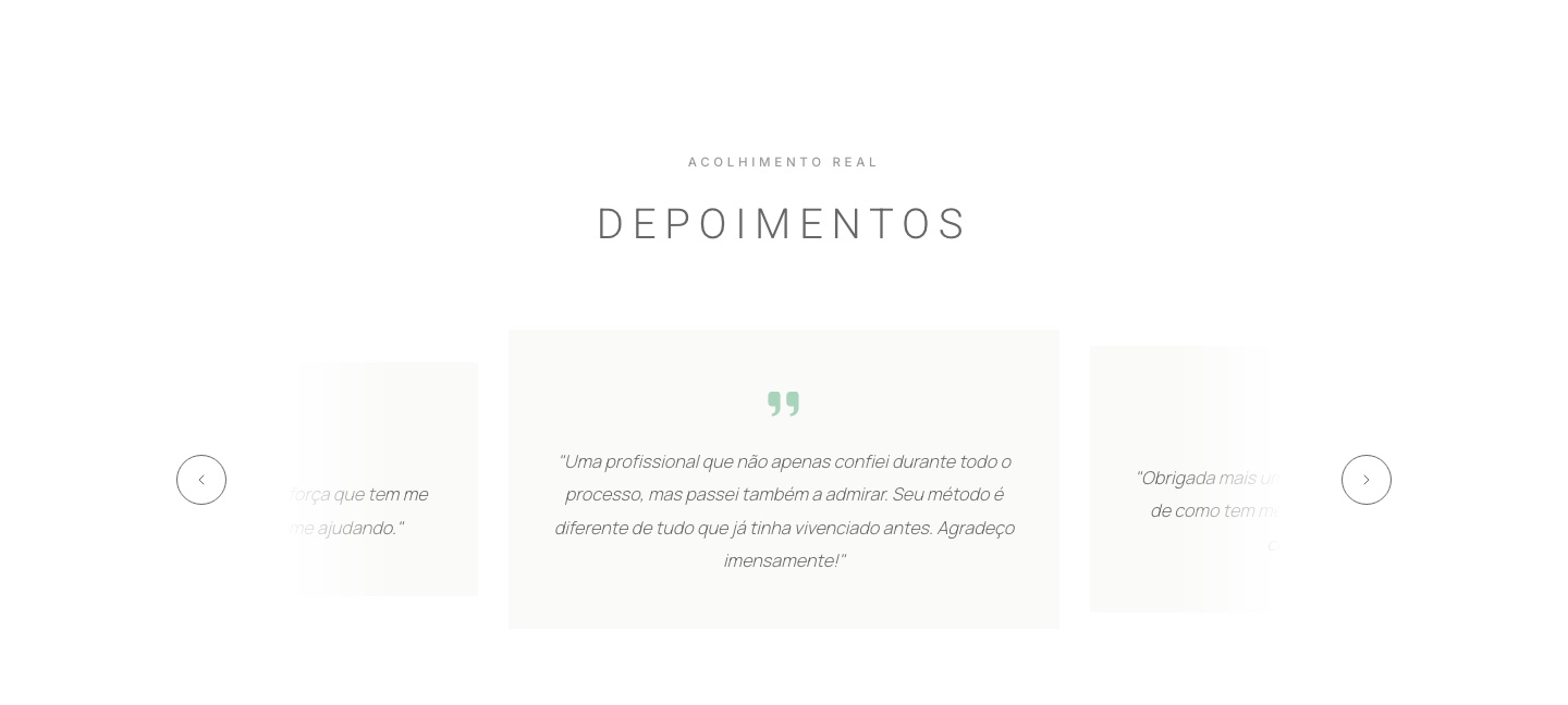 Seção de depoimentos