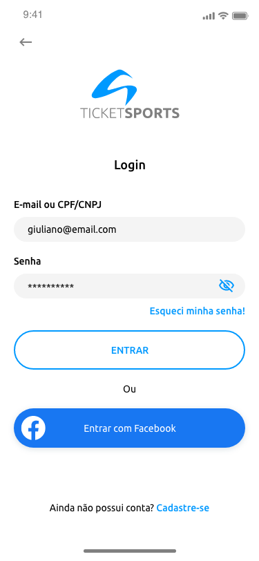 Tela de login