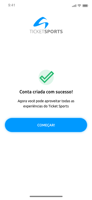 Tela de conta criada