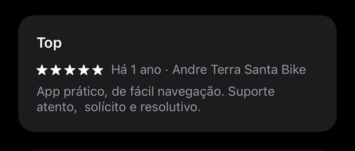 Avaliação do app na App Store