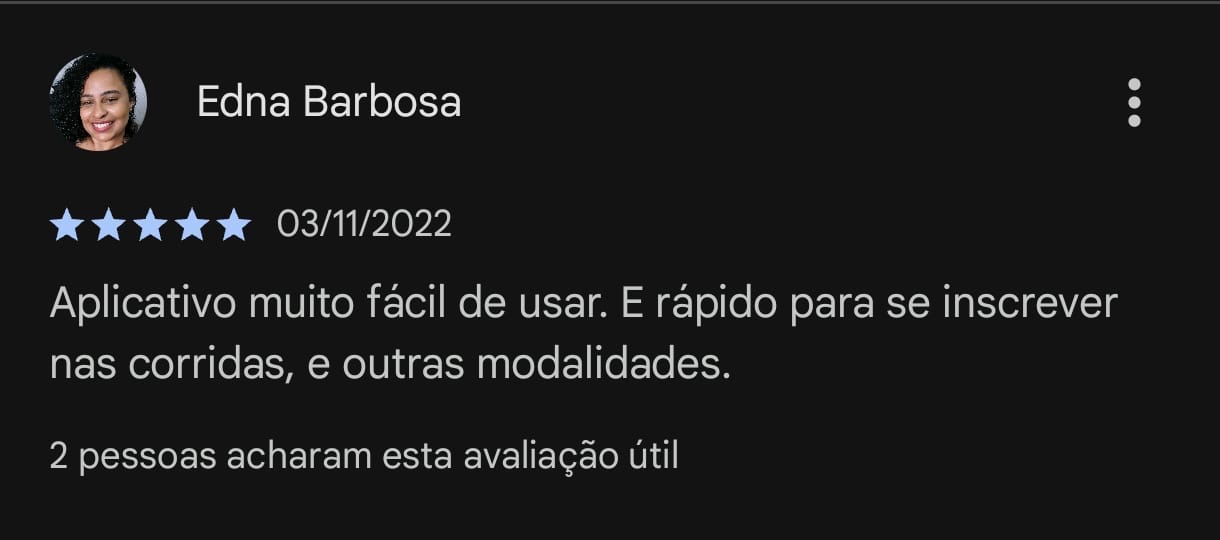 Avaliação do app na Google Play