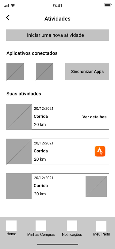 Wireframe de atividades